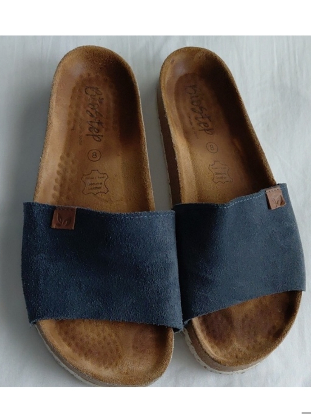 Elegant Navy Suede Slide Sandals